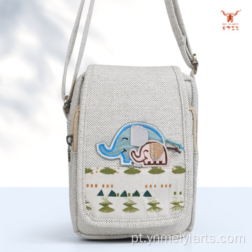 Bolsa crossbody com aba de elefante para pais e filhos da Mei Yi Arts